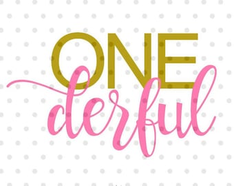 One Derful First Birthday SVG, Girl Birthday Cut File (Digital Download)