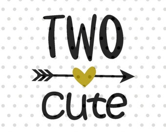 Dos lindo SVG, segundo cumpleaños svg, dxf y png descarga instantánea, 2o cumpleaños SVG para Cricut y silueta