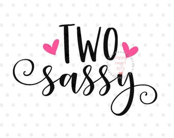 Dos SVG atrevidos, Niña del segundo cumpleaños, Cricut Silhouette (Descarga digital)