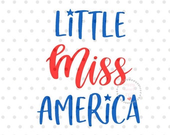 Little Miss America SVG, Patriotic Baby Design (Digital Download)