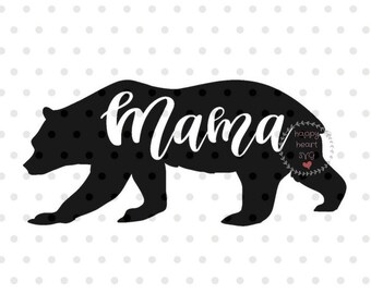 SVG, DXF, PNG, Cricut, Silhouette de Mamá Osa (Descarga digital)