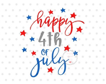 Joyeux 4 juillet SVG, design patriotique (téléchargement numérique)