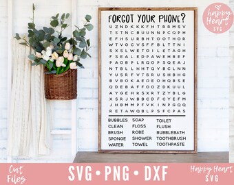 Bathroom Word Search Svg Etsy