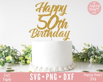 Cake Topper Svg Happy 21st Birthday Svg Cutting File For Etsy