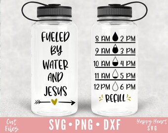 Download Free Fueled By Water And Jesus Svg Christian Bottle Tracker Cut Etsy SVG Cut Files