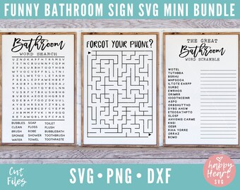 Bathroom Word Search Etsy