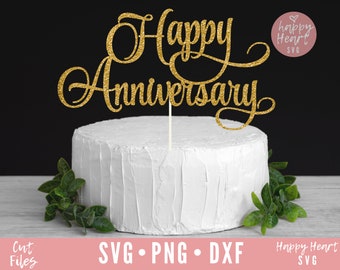 Happy Anniversary Cake Topper Etsy Happy Anniversary Cake Topper Etsy