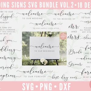 Wedding SVG Bundle, Wedding Sign Bundle, Wedding Sign Bundle, Wedding Sign svg, Wedding svg, Welcome To Our Wedding svg, dxf, png direkter Download