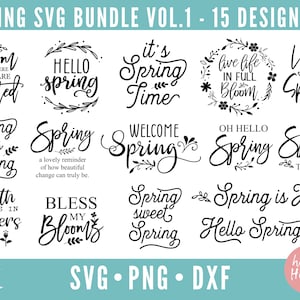 Spring Bundle, Spring svg, Welcome Spring svg, dxf, png instant download, Spring svg bundle, Hello spring svg, Easter svg, Spring quote svg