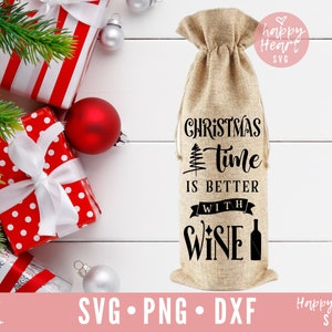 Christmas Wine Bag svg, Wine Bag svg, Wine svg, png, dxf instant download, Wine Saying SVG, Christmas Wine svg,  Funny Wine svg, Wine Gift