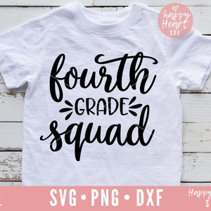 Escuadrón de cuarto grado svg, Hola Cuarto Grado SVG, Feliz primer día de la escuela SVG, Volver a la escuela svg, Escuela SVG, Grado Cuatro svg, 4o Grado svg
