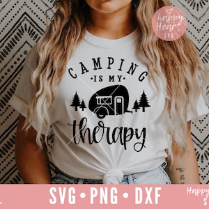 Camping is My Therapy svg, Happy Camper SVG, Camping svg, dxf, png descarga instantánea, Camp Life SVG, Camping life svg, Summer svg, Camper svg