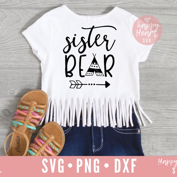 Sister bear SVG, baby bear svg, dxf and png instant download, bear SVG for Cricut and Silhouette, bear family svg, sister bear SVG file