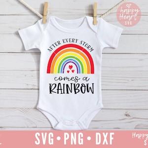 Na elke storm komt een regenboog SVG, Regenboog Baby SVG, svg, Pasgeboren svg, dxf, png instant download, Baby SVG, Baby Rainbow svg, Rainbow