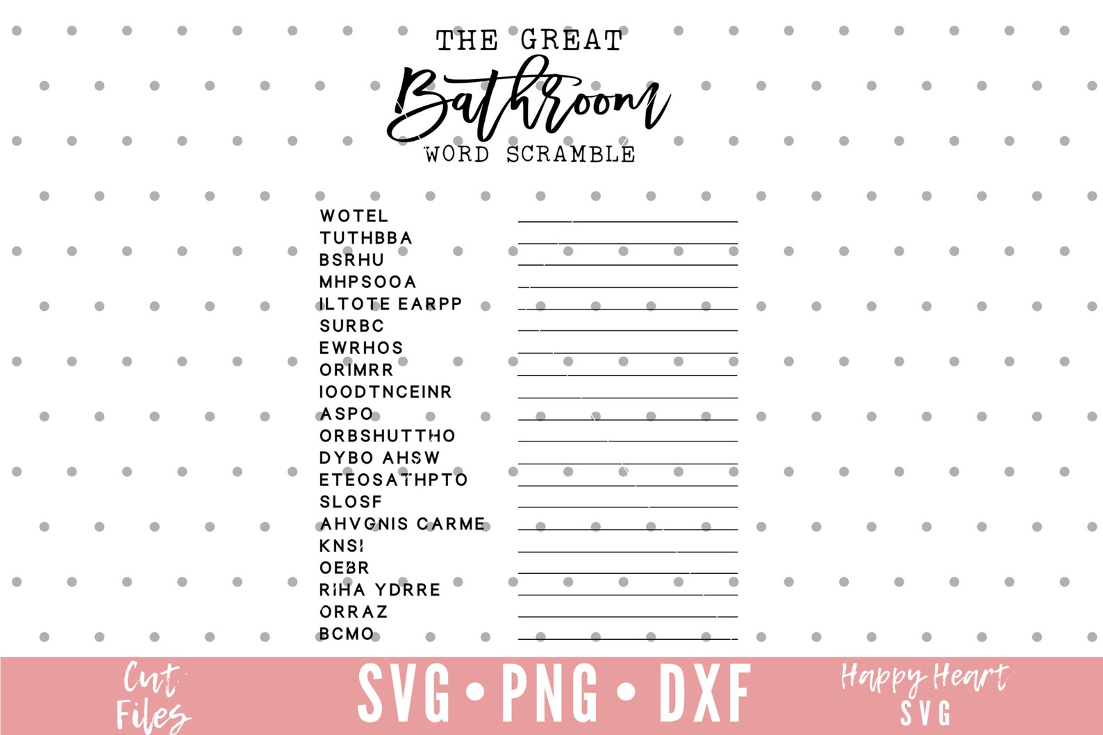 Bathroom Word Scramble Svg Your Phone Svg Bathroom Etsy