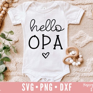 Olá Opa svg, Anúncio de gravidez svg, Anúncio de bebê svg, Grávida svg, dxf, download instantâneo de png, Em breve svg, Olá vovô SVG