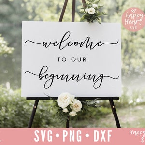 Bem-vindo ao nosso início svg, Casamento svg, Casamento SVG, Bem-vindo ao nosso casamento svg, dxf, png download instantâneo, Sinal de casamento svg, Bem-vindo svg
