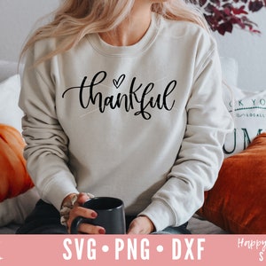 Thankful svg, Thanksgiving svg, Fall SVG, Thanksgiving Quote svg, Thankful And Blessed svg, dxf and png instant download, Thanksgiving svg