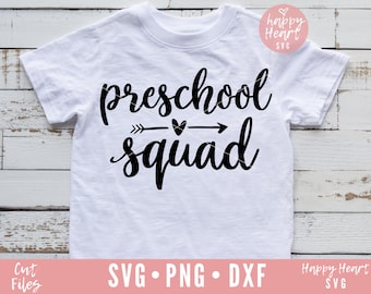 Preschool Squad svg, Preschool svg, Hello Pre K svg, Primer día de clases SVG, Regreso a la escuela svg, Escuela SVG, dxf, png descarga instantánea