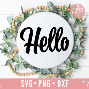 Hola SVG, Bienvenida svg, dxf y png descarga instantánea, Signo de puerta frontal SVG, Saludo SVG, signo svg, decoración del hogar svg, Señalización svg, Rústico