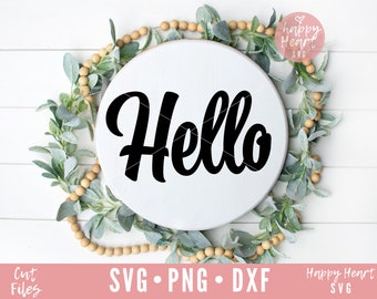 Hello SVG, Welcome svg, dxf and png instant download, Front door sign SVG, Greeting SVG, sign svg, home decor svg, Sign Making svg, Rustic