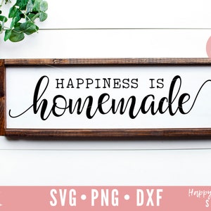 La felicidad es SVG casero, cocina svg, dxf, png descarga instantánea, citas familiares SVG, signo de madera SVG, familia svg, signo de cocina svg, signos svg