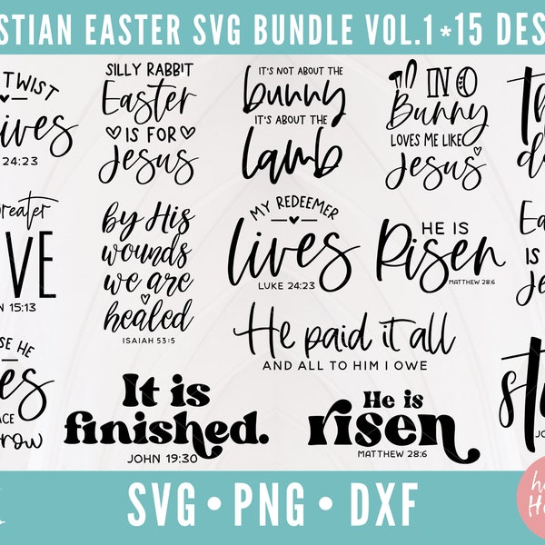 Christian Easter Bundle, Christian Bundle, Scripture Bundle, Easter Bundle, Faith svg, Easter svg, dxf, png instant download, Christian svg