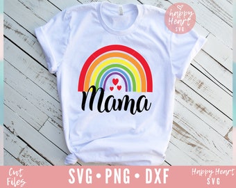 Rainbow Mama svg, Mama SVG, Mama Rainbow svg, Blessed Mama svg, Rainbow Mom svg, dxf i png natychmiastowe pobieranie, Mom Quote svg, Mom Life svg