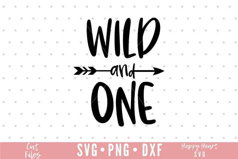 K&ouml;nnte beinhalten: Schwarz-wei&szlig;es Grafikdesign mit dem Text "Wild and One" und einem Pfeil, der nach rechts zeigt. Das Design ist perfekt f&uuml;r eine erste Geburtstagsfeier.