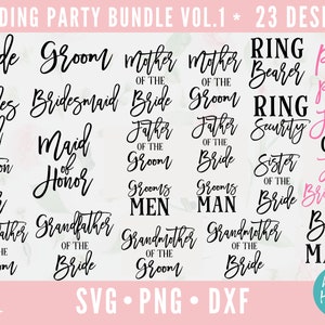 Bridal Party Bundle, Wedding Bundle, Wedding svg, Bridal Party svg, Bride svg, Bridesmaid SVG, Engagement svg, dxf, png instant download