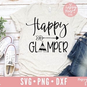 Happy Glamper svg, Funny Camping svg, Happy Camper SVG, Camper svg, dxf y png descarga instantánea, Glamper svg, Camping life svg, Summer svg