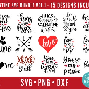 Valentine Bundle, Valentine's Day Bundle, Valentine svg, dxf and png instant download, Love Quote svg, Valentine Quote svg Bundle, Love svg