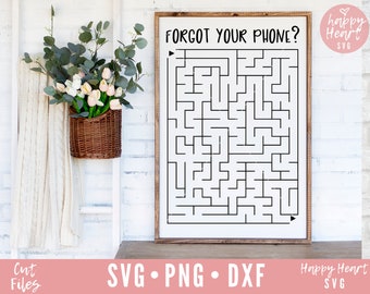 Forgot Your Phone svg, Bathroom Maze svg, Bathroom Sign SVG, Bathroom svg, dxf, png instant download, Sign making svg, Restroom svg, Signs