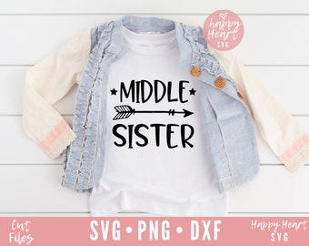 Middle Sister SVG, Sister svg, Sister Shirt svg, dxf, png instant download, Big Sis SVG, Big Sister Quote svg, Big Sister Saying svg, Sister