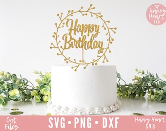 Buon compleanno torta Topper SVG, torta Topper svg, Buon Compleanno svg, Compleanno Torta Topper SVG, Compleanno svg, dxf e png download istantaneo