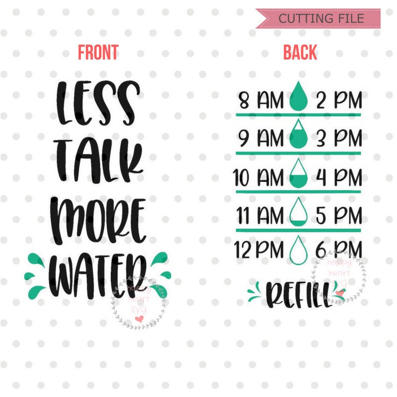 Less talk more water SVG, Water Bottle svg and dxf instant download, Water Tracker SVG, Drink up SVG, Water Tracker Quote svg, Bottle Water image 2