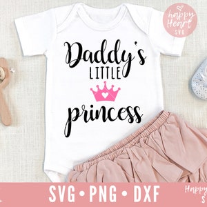 La pequeña princesa de papá SVG, la chica de papá svg, dxf, png descarga instantánea, bebé niña SVG, papá e hija SVG, bebé cita svg, recién nacido svg