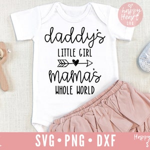 Daddy's Girl Mama's World SVG, Daddy's little girl svg, dxf, png instant download, Baby Girl SVG, Baby Girl Quote svg, Newborn svg, Baby svg
