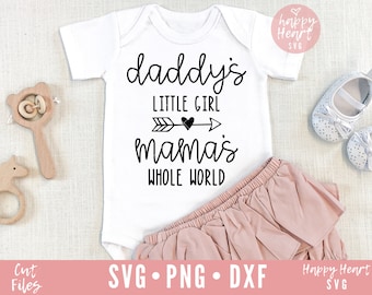 Daddy's Girl Mama's World SVG, PNG, DXF (Digital Download)