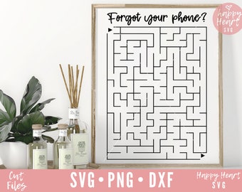 Bathroom Maze svg, Forgot Your Phone svg, Bathroom Sign SVG, Bathroom svg, dxf, png instant download, Sign making svg, Restroom svg, Sign