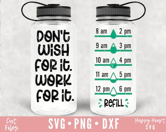 Non vuole per esso funziona per esso SVG, Acqua Tracker SVG, Acqua Bottiglia svg, dxf download istantaneo, Water tracker SVG, Motivational Water Tracker