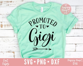 Awans do Gigi svg, Błogosławiona Gigi SVG, Gigi svg, dxf i png natychmiastowe pobieranie, Błogosławiona Babcia SVG, Babcia svg, Dziadkowie svg, Gigi
