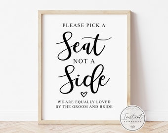 Pick A Seat Not A Side svg, Wedding SVG, Wedding Sign SVG, dxf, png instant download, Bride Groom svg, Rustic Wedding SVG, Wedding Saying