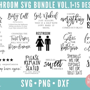 Bathroom Bundle, Bathroom SVG Bundle, Bathroom Quote Bundle, Bathroom svg, dxf, png instant download, Bathroom Sign SVG, Funny Bathroom SVG