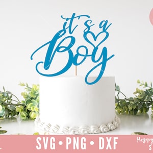 It's A Boy svg, Cake Topper svg, Its A Boy Cake Topper SVG, Baby Shower sVG, dxf en png instant download, Gender Reveal svg, Team Blue svg