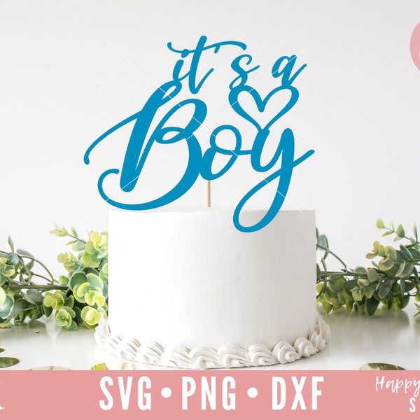 It's A Boy svg, Cake Topper svg, Its A Boy Cake Topper SVG, Baby Shower svg, dxf and png instant download, Gender Reveal svg, Team Blue svg