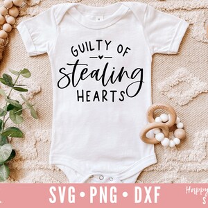 Guilty Of Stealing Hearts svg, Valentines svg, dxf, png instant download, Little Heart Breaker svg, Kids Valentines svg, Baby Valentine svg