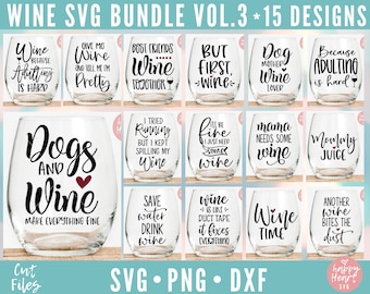 Wine SVG Bundle, Wine Bundle, Wine Lover Quotes svg, dxf instant download, Wine SVG, Wine glass svg, Funny Wine svg, Wine Quote svg, Wine