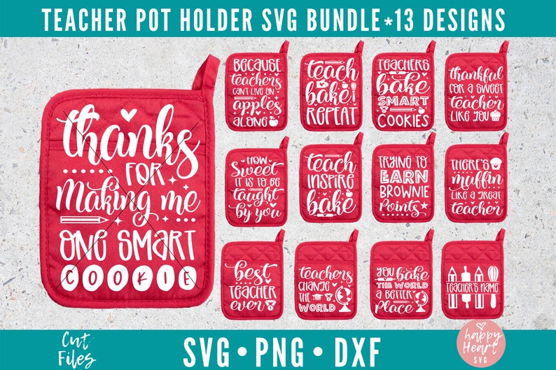 Download Teacher Pot Holder SVG Bundle Teacher SVG Bundle Baking svg | Etsy