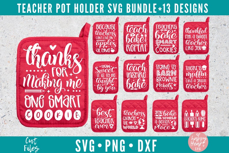 Download Teacher Pot Holder SVG Bundle Teacher SVG Bundle Baking ...